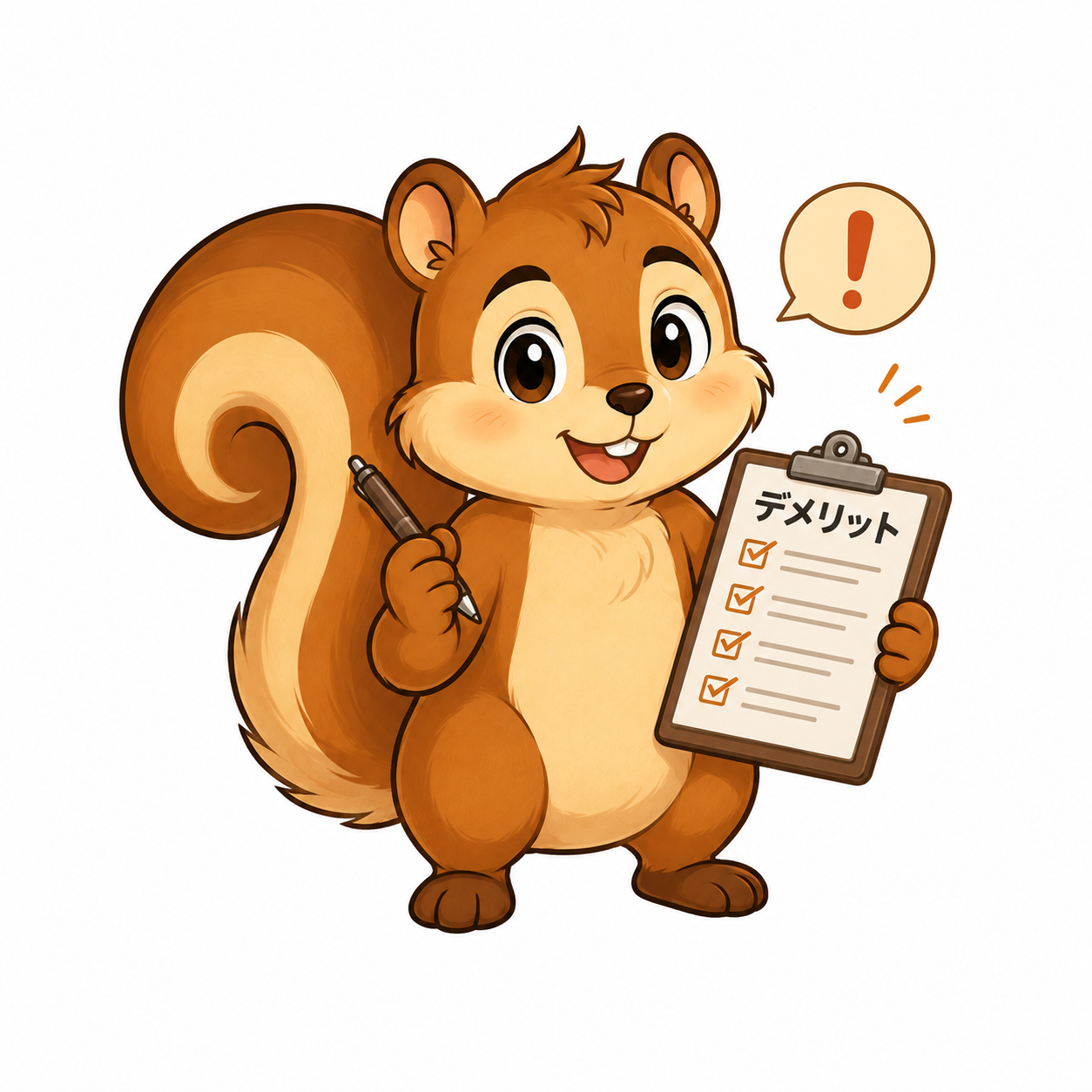 注意点を説明するリスバくん